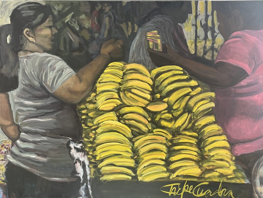 Óleos sobre lienzo, La bananera, Mercado municipal Granada, Nic