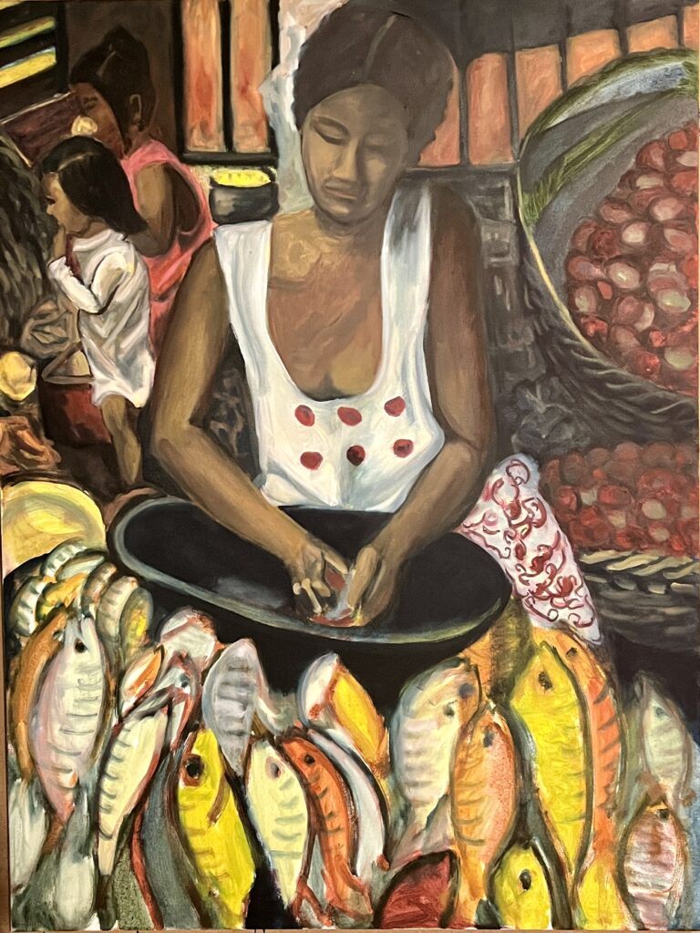 Óleos sobre lienzo, Escamando , Mercado municipal , Granada , Nicaragua.